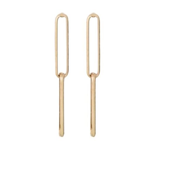 Gold Chain Link Earrings New - Picture 1 of 7
